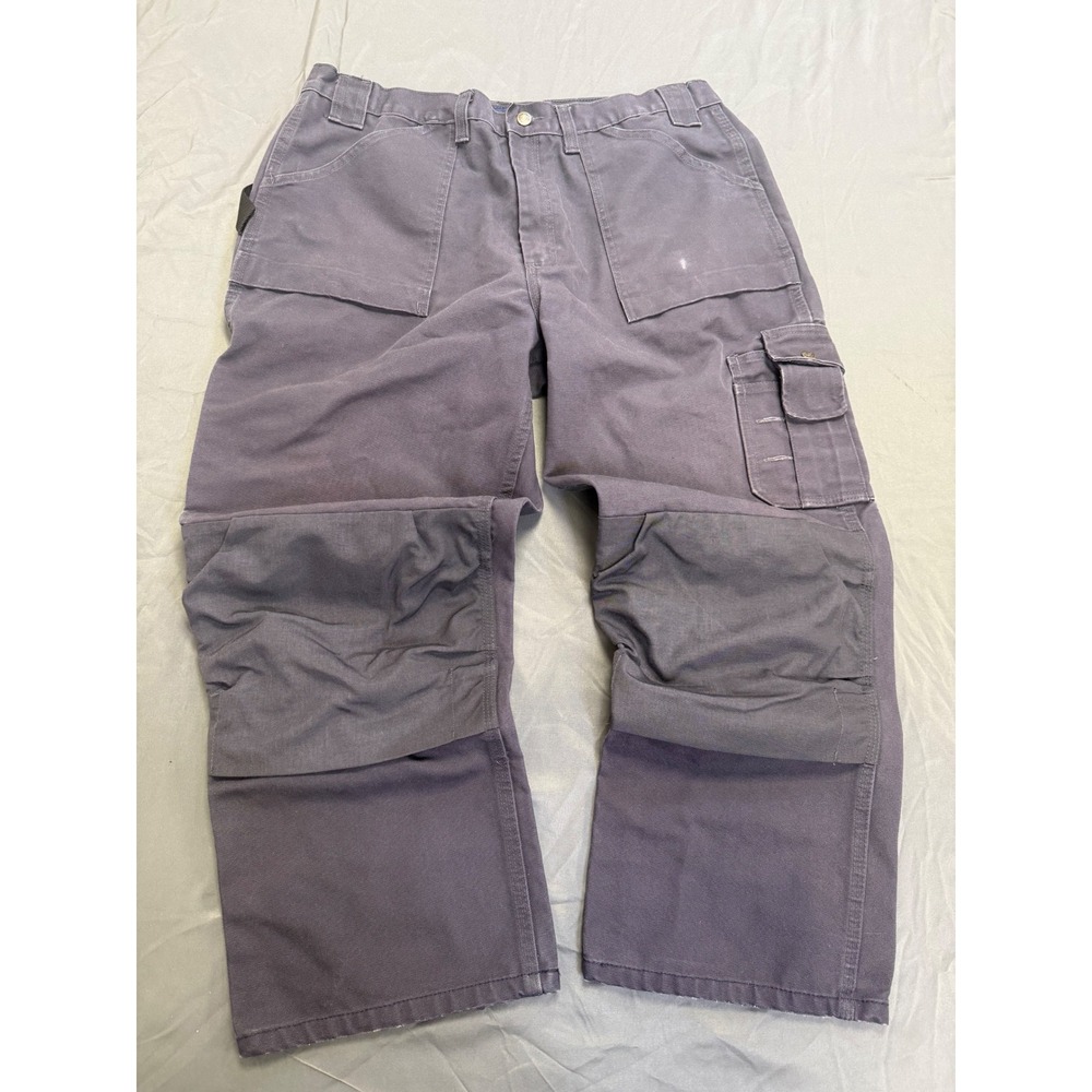 Blaklader‎ Workwear Mens 38x32 Utility Pants Double Knee Cotton Canvas Gray